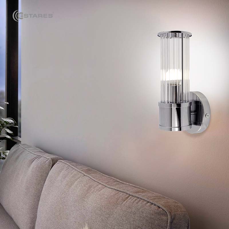 Cветильник, бра CLASSIC 1xE27 R-280x125x120-CHROME CLEAR-220-IP20