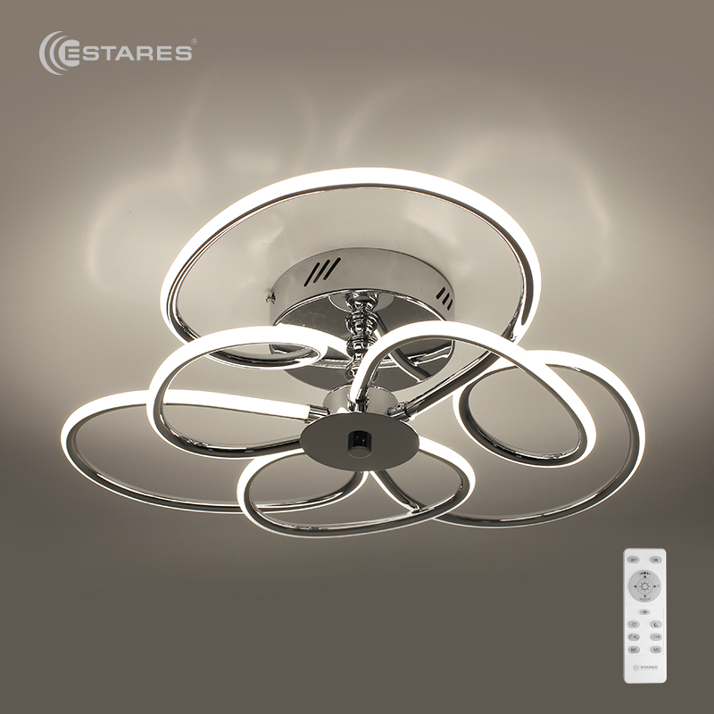 Управляемый светодиодный светильник BONITA 92W R-500x200-CHROME/OPAL-220-IP20