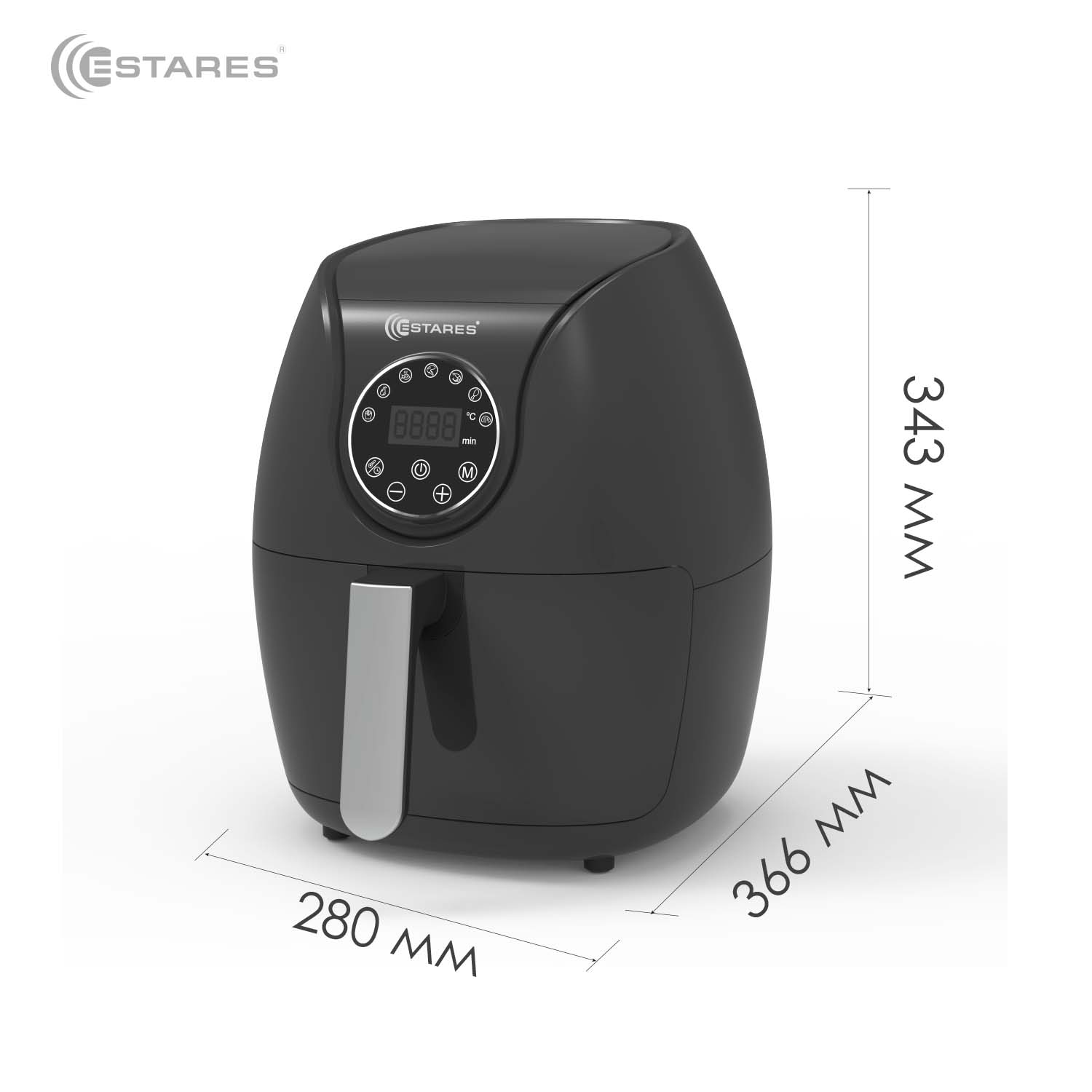 Аэрогриль EASYCOOK 1500W-DC-220V-5L-280x366x343-black chrome