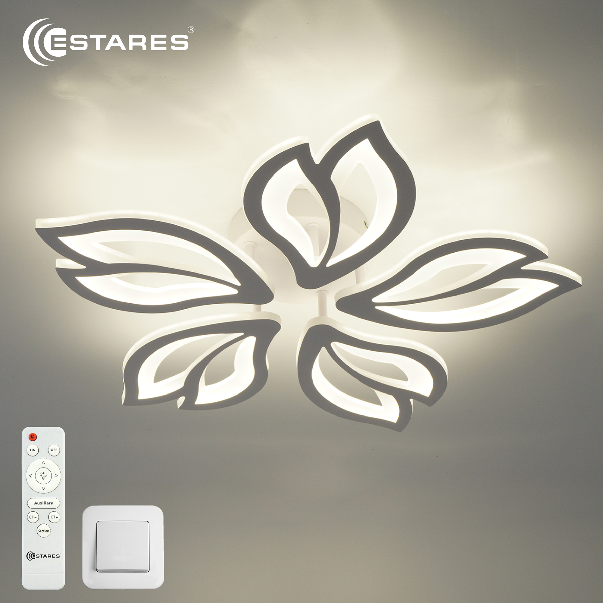 Управляемая светодиодная люстра GLORY 70W 5F-RC-560x95-WHITE/WHITE-220-IP20 (ASTRA)