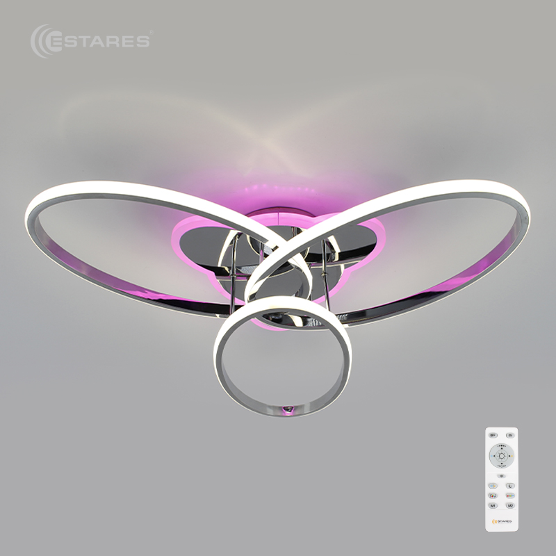 Управляемая светодиодная люстра ELLISSE RGB 66W 3F-600/120-RC-CHROME/OPAL-220-IP20