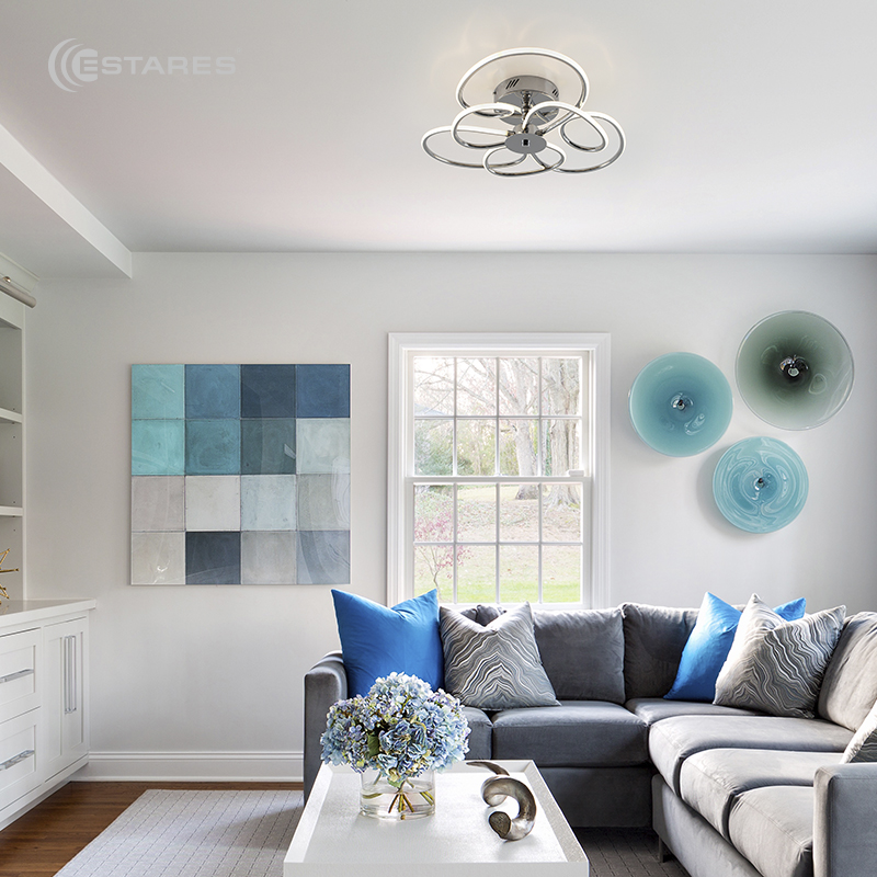 Управляемый светодиодный светильник BONITA 92W R-500x200-CHROME OPAL-220-IP20