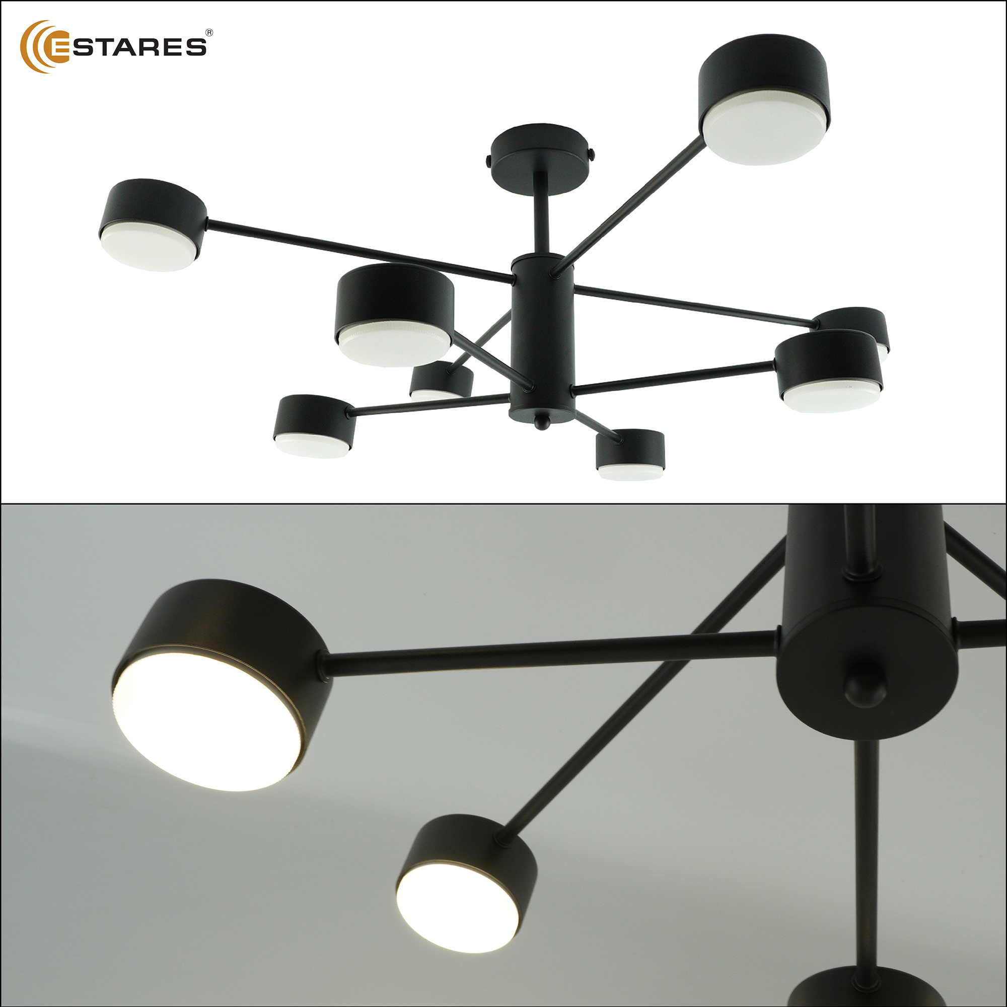 Люстра GUSTA 8xGX53 R-780x300-BLACK-IP20