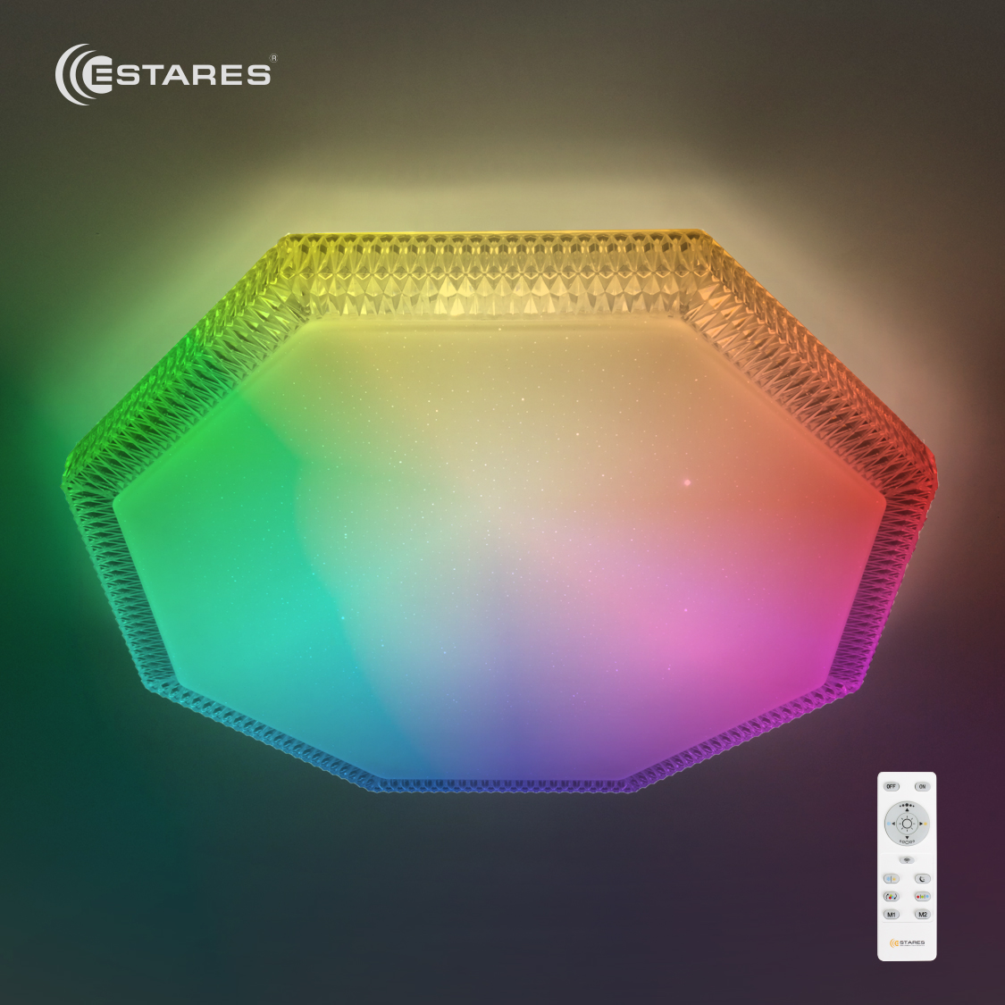 Управляемый светодиодный светильник HEXAGON RGB 70W ST-486-SHINY/CLEAR-220-IP44