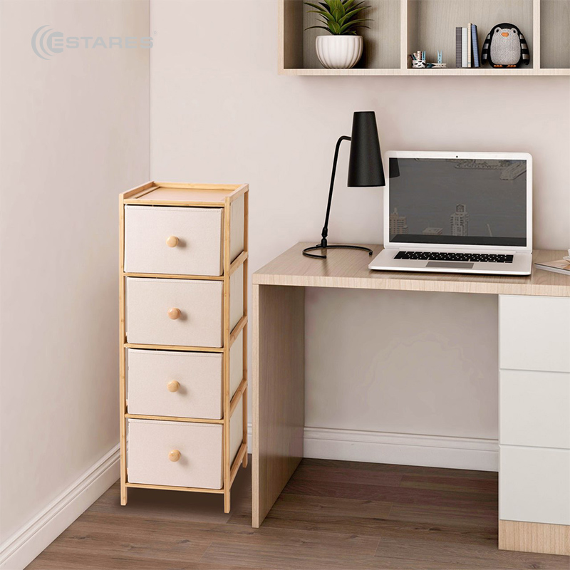 COMMOD bamboo 4F-4D-BEIGE-31x30x94 комод-пенал