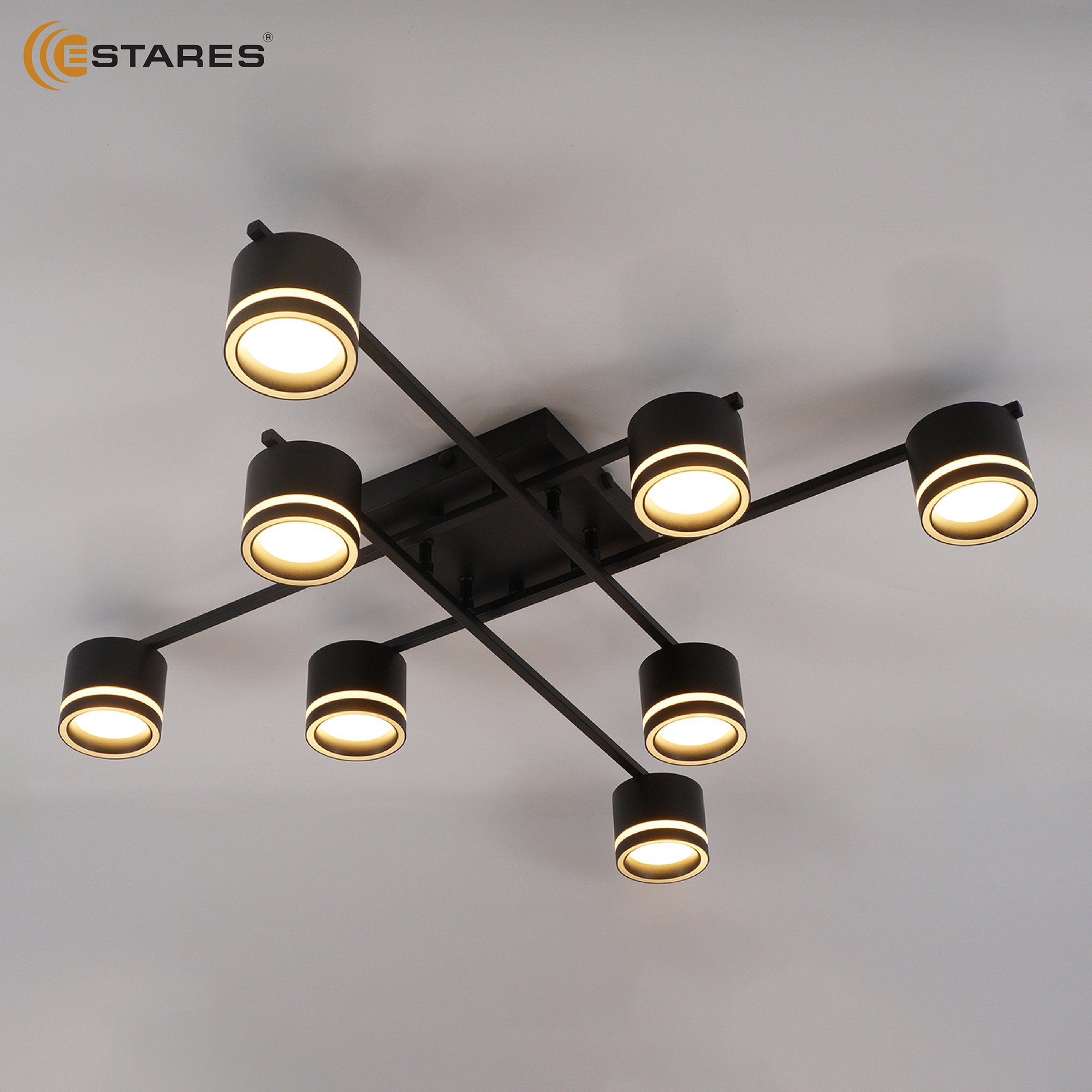 Люстра GELA 8xGX53 S-820x820x140-BLACK WHITE-IP20