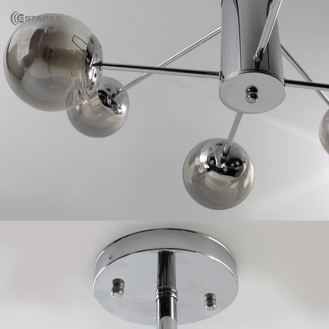 Люстра MONACO 8хЕ27 R-860xh420-chrome lightgray