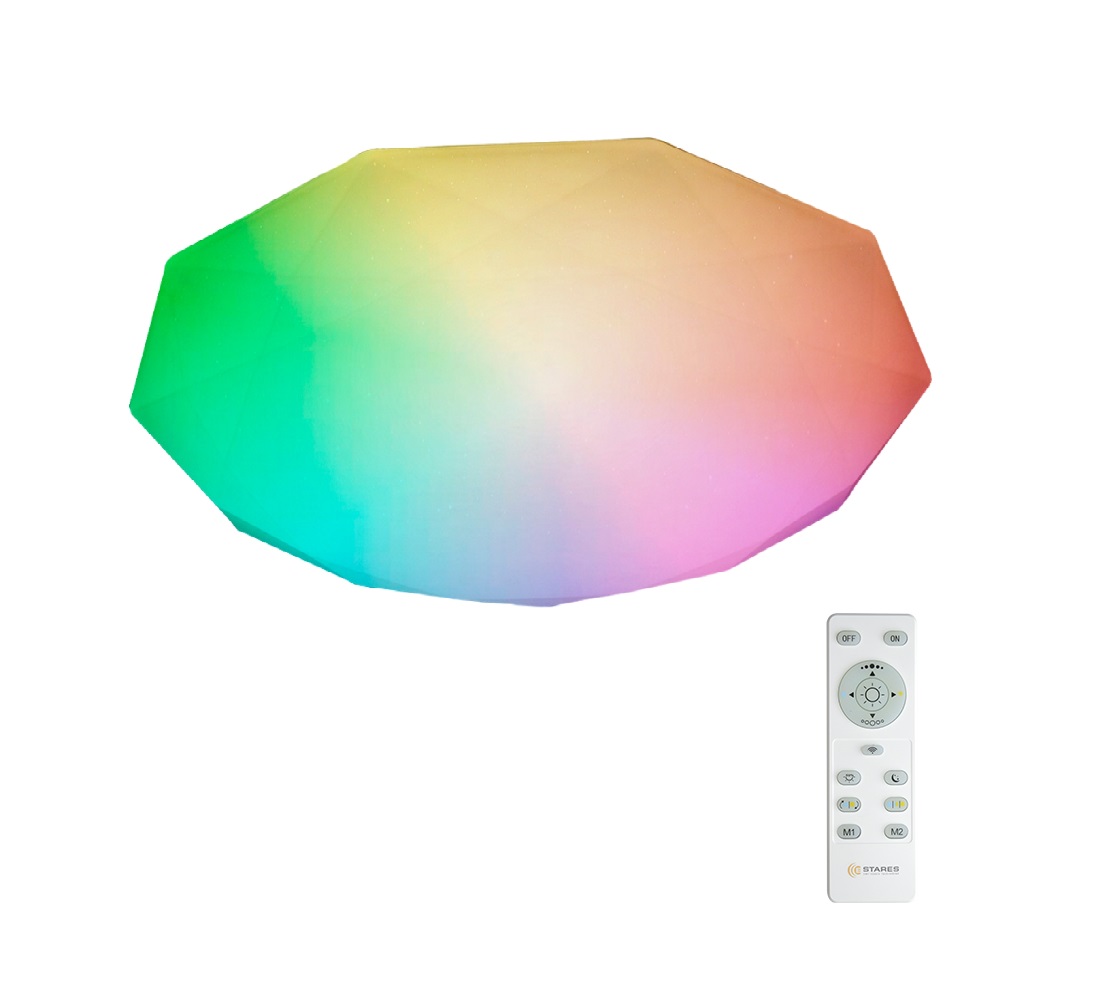 Корич/Уп_Управляемый светодиодный светильник ALMAZ 60W RGB R-493-SHINY/WHITE-220V-IP44