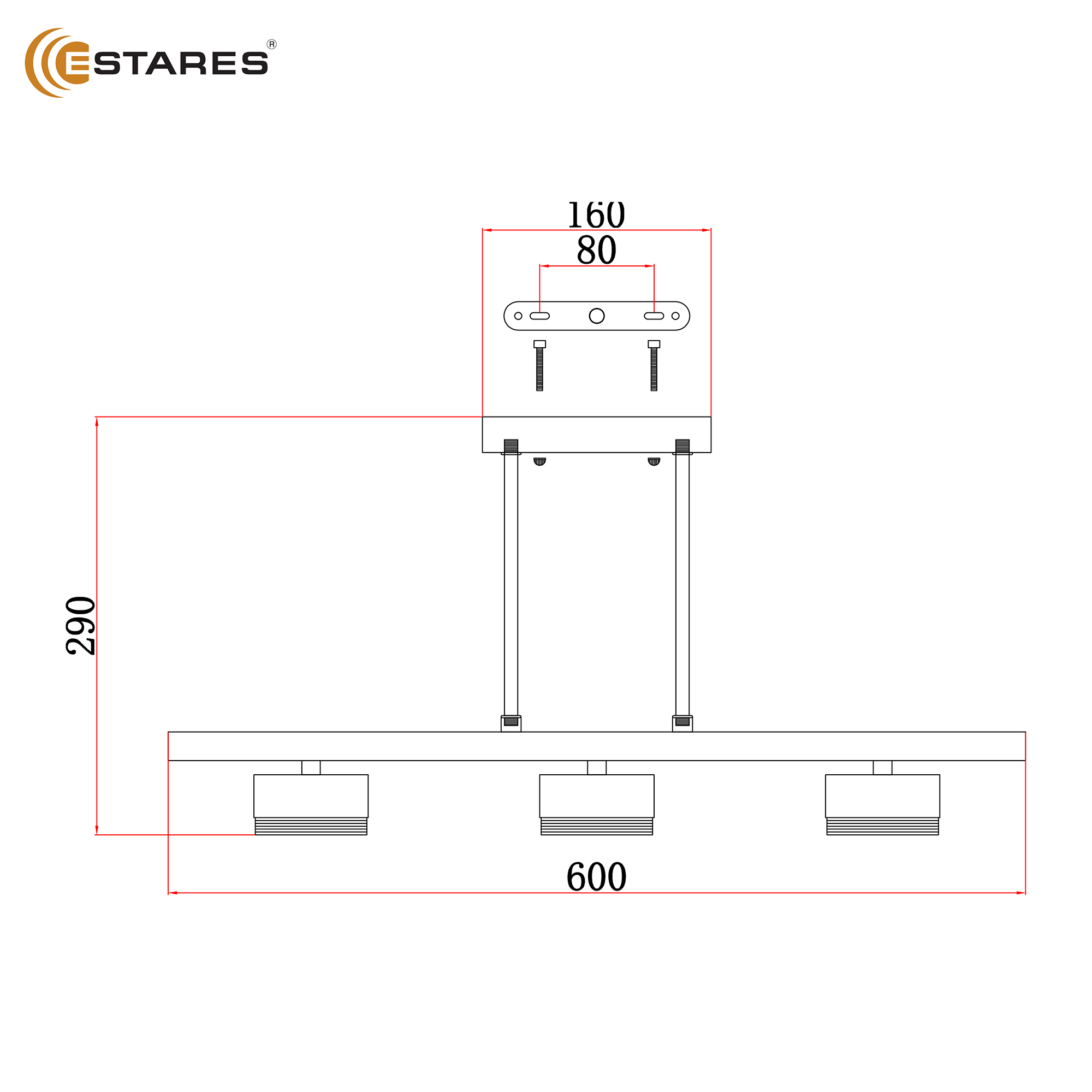 LAMPADA 3xGX53-BLACK Озон 8