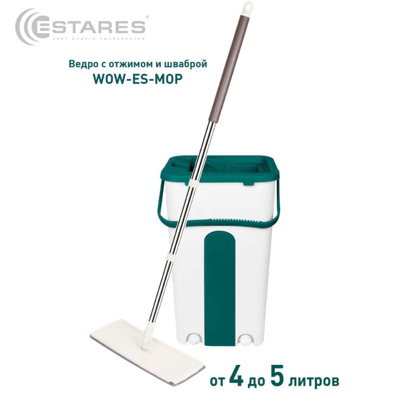 Швабра с ведром WOW ES-MOP-22х18х37 115-white seagreen