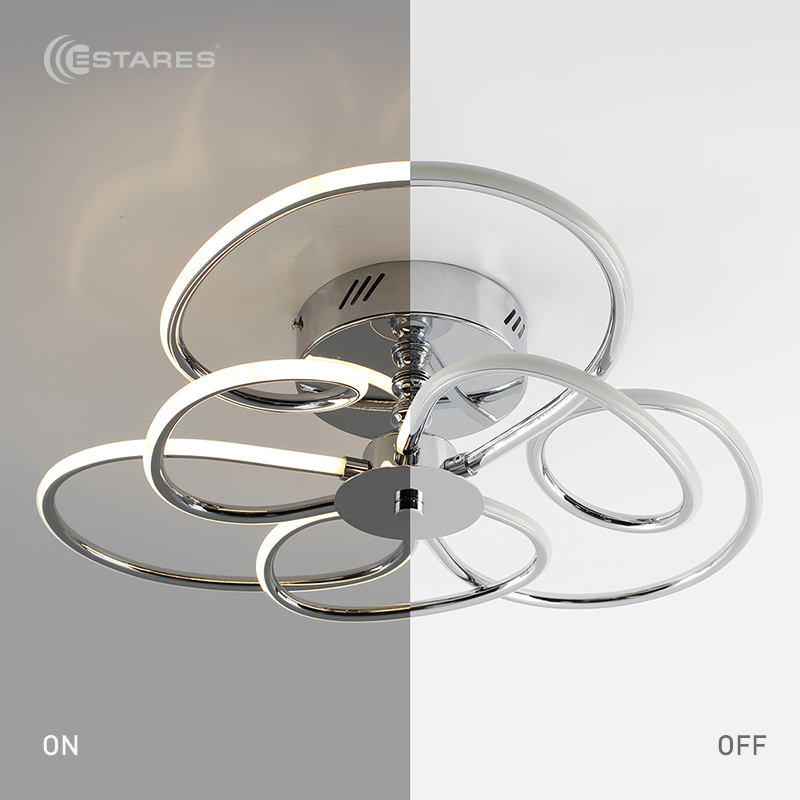 Управляемый светодиодный светильник BONITA 92W R-500x200-CHROME OPAL-220-IP20