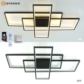 Управляемая светодиодная люстра SVEN 120W 3S-APP-900x500x80-BLACK WHITE-220-IP20