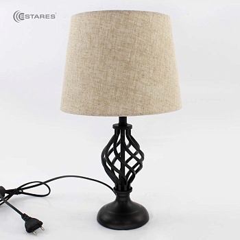 Настольная лампа DUBLIN 1xE27 R-115x240x410-BLACK/BEIGE-220-IP20