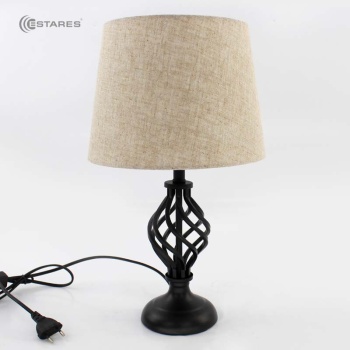 Настольная лампа DUBLIN 1xE27 R-115x240x410-BLACK/BEIGE-220-IP20