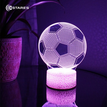 Светодиодный светильник, ночник OKKO RGB 3D  ФУТБОЛ