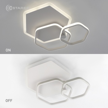 Управляемая светодиодная люстра ESTA trio 80W 3H-RC-565x420x135-WHITE WHITE-220-IP20