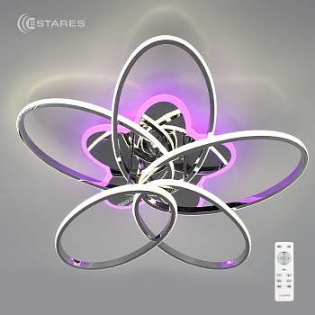 Управляемая светодиодная люстра ELLISSE RGB 100W 5F-600/160-RC-CHROME/OPAL-220-IP20