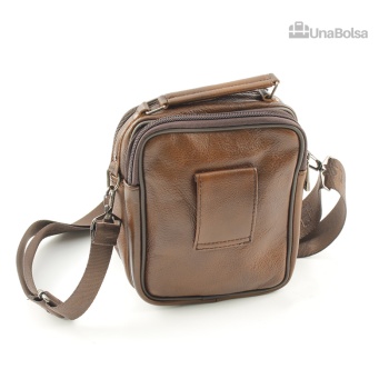 Сумка мужская из натуральной кожи UB-B109-150x185х85-brown brown-молния молния