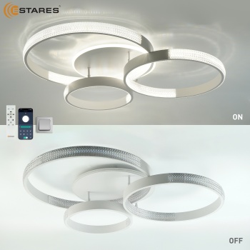 Управляемая светодиодная люстра MISS 120W 4R-APP-800x690x115-WHITE CLEAR-220-IP20