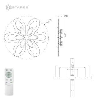 Управляемая светодиодная люстра Aurora double 120W 6F-APP-620x80-WHITE WHITE-220-IP20