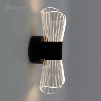 Управляемый светодиодный светильник, бра DIO 12W 2Y-ON OFF-230x80x85-BLACK CLEAR-220-IP20