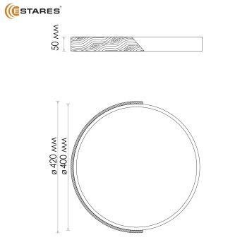 Управляемая светодиодная люстра SOLEIN wood 50W R-RC-420x50-BLACK WOOD WHITE-220-IP20