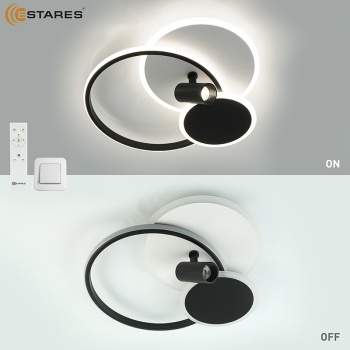 Управляемый светодиодный светильник ECLIPSE 75W 3R 1DL-RC-480x425x130-WHITE BLACK WHITE-220-IP20