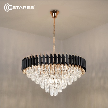  Люстра SANDRA 12хЕ14-750х1000-BKGD/CRYSTAL-220-IP20