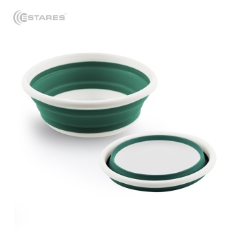 Таз складной силиконовый ES-BS-portable-5l-33x12/4-white/seagreen