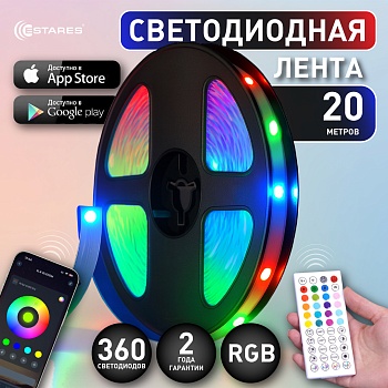 Управляемый светодиодный светильник гибкий ELECTRA RGB 30W-L-IRC-1,5W/m-18LED5050/m-20m-24/220V-IP20