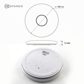 Управляемая светодиодная музыкальная люстра a-play RGB 60W R-APP-390-WHITE WHITE-220-IP20