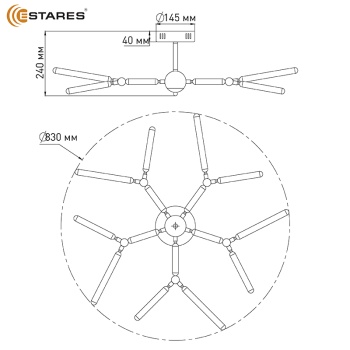 Управляемая светодиодная люстра ALPS 70W R-RC-830x240-WHITE WHITE-220-IP20