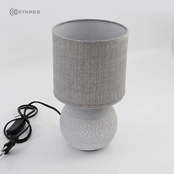 Настольная лампа ALFA 1xE14 R-125x150x265-GRAY/GRAY-220-IP20