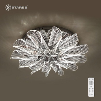 Управляемый светодиодный светильник LUMIERA 60W R-550x100-RC-CHROME/CHROME/CLEAR-220-IP20