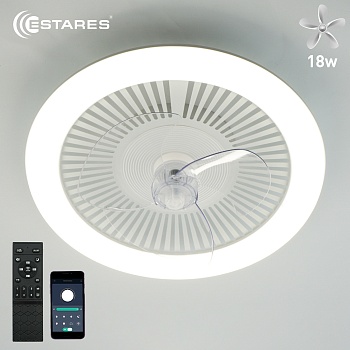 Управляемая LEDлюстра с вентилятором FN-LM TOP 70W+18W R-APP-480x125-WHITE/WHITE-220-IP20/SMARTHOME