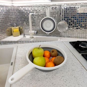 Дуршлаг складной силиконовый ES-CL-portable-37х23х9 4-white gray