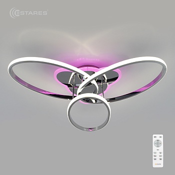 Управляемая светодиодная люстра ELLISSE RGB 66W 3F-600/120-RC-CHROME/OPAL-220-IP20