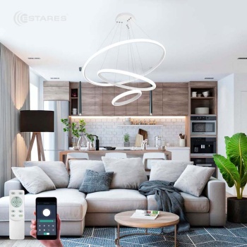 Управляемая светодиодная люстра LATTE 70W 3R-APP-600x1100-WHITE WHITE-220-IP20