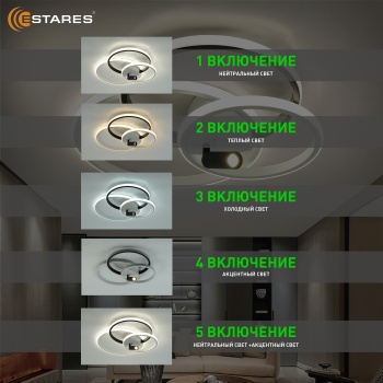 Управляемый светодиодный светильник IRUMA 80W 3R1DL-RC-510x400x65-WHITE BLACK WHITE-220-IP20