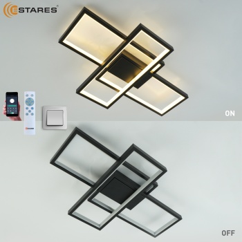 Управляемая светодиодная люстра SVEN 65W 3S-APP-550x360x80-BLACK WHITE-220-IP20