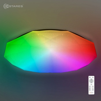   Управляемый светодиодный светильник ALMAZ 60W RGB R-493-SHINY/WHITE-220V-IP44 /2019