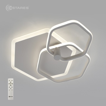 Управляемая светодиодная люстра ESTA trio 80W 3H-RC-485x405x135-WHITE/WHITE-220-IP20