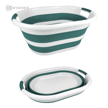 Таз складной силиконовый ES-BS-portable-24l-54x39x24/7-white/seagreen
