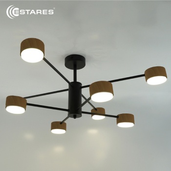 Люстра GUSTA 8xGX53 R-780x300-BLACK/WOOD-IP20