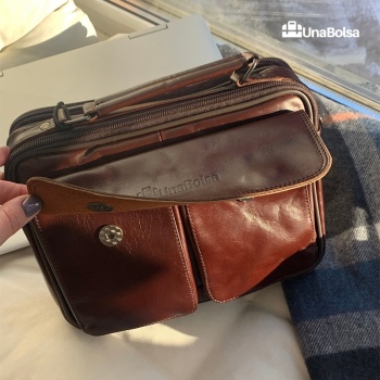 Сумка мужская из натуральной кожи UB-B210-240x190х90-brown brown-молния магнит