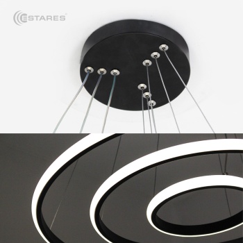 Управляемая светодиодная люстра LATTE 70W 3R-APP-600x1100-BLACK WHITE-220-IP20