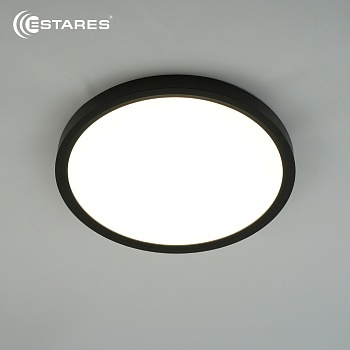 Cветодиодный светильник ROUND 28W R-300x25-BLACK/WHITE-220-IP44, 4000K