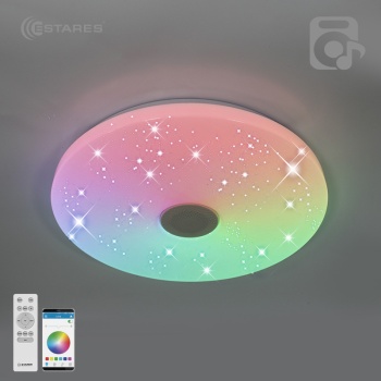 Управляемая светодиодная музыкальная люстра a-play RGB 60W R-APP-390-WHITE/WHITE-220-IP20