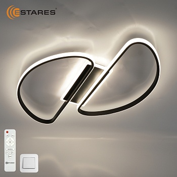 Управляемая светодиодная люстра MODENA 80W R-RC-540x640x55-BLACK/WHITE-220-IP20