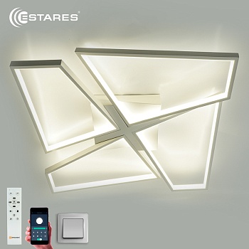 Управляемая светодиодная люстра ORLANDO 120W S-APP-550x550x90-WHITE/WHITE-220-IP20